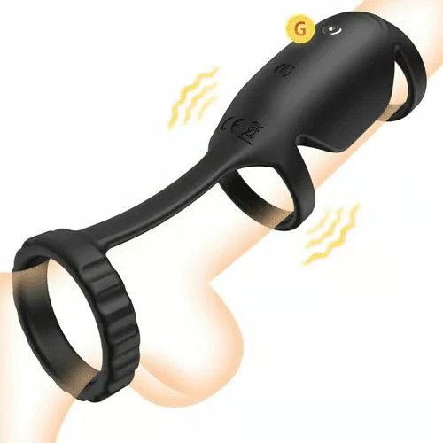 Glantra &ndash; Triple-Ring Vibrating Cock Ring for Glans Stimulation & All-Around Erection Support By Rose Toy