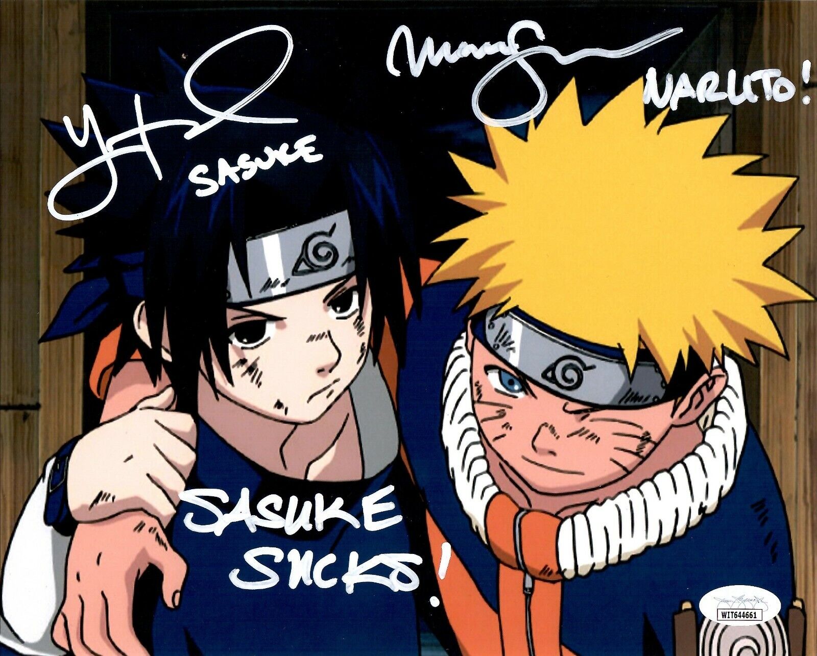 Maile Flanagan Yuri Lowenthal signed inscribed 8x10 Photo Poster painting JSA COA Naruto Sasuke