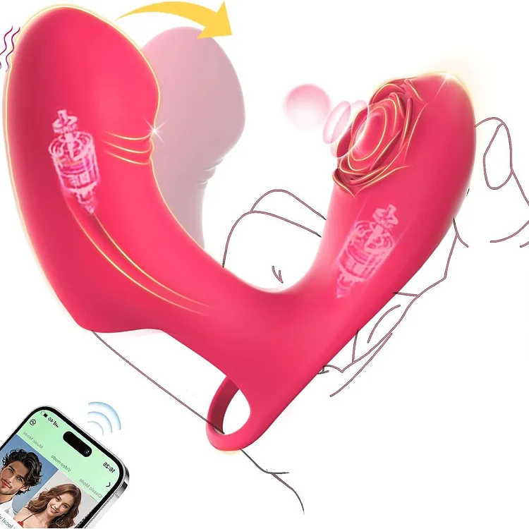 pearlsvibe -  Rose Finger Vibrator Clit G Spot Stimulator Tapping And Vibrating App Remote Control