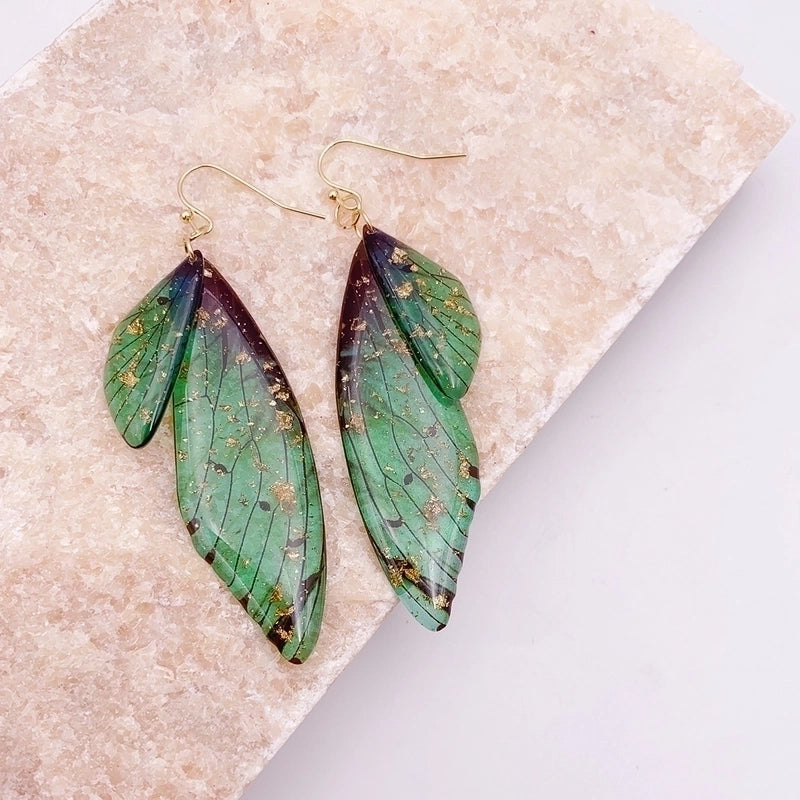 1 Pair Minimalist Wings Copper Epoxy Women’s Drop Earrings