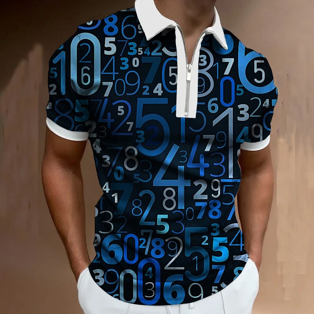 Mens Data Casual Printed Polo Shirt-Compassnice®