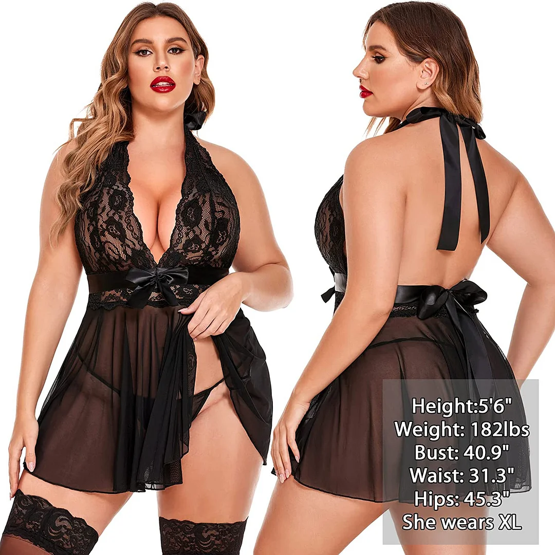 Churchf Churchf Sex Dress Underwear Sexy Female Net Gauze Bow Hanging Neck Sleeping Dress Pajamas Sex Suit
