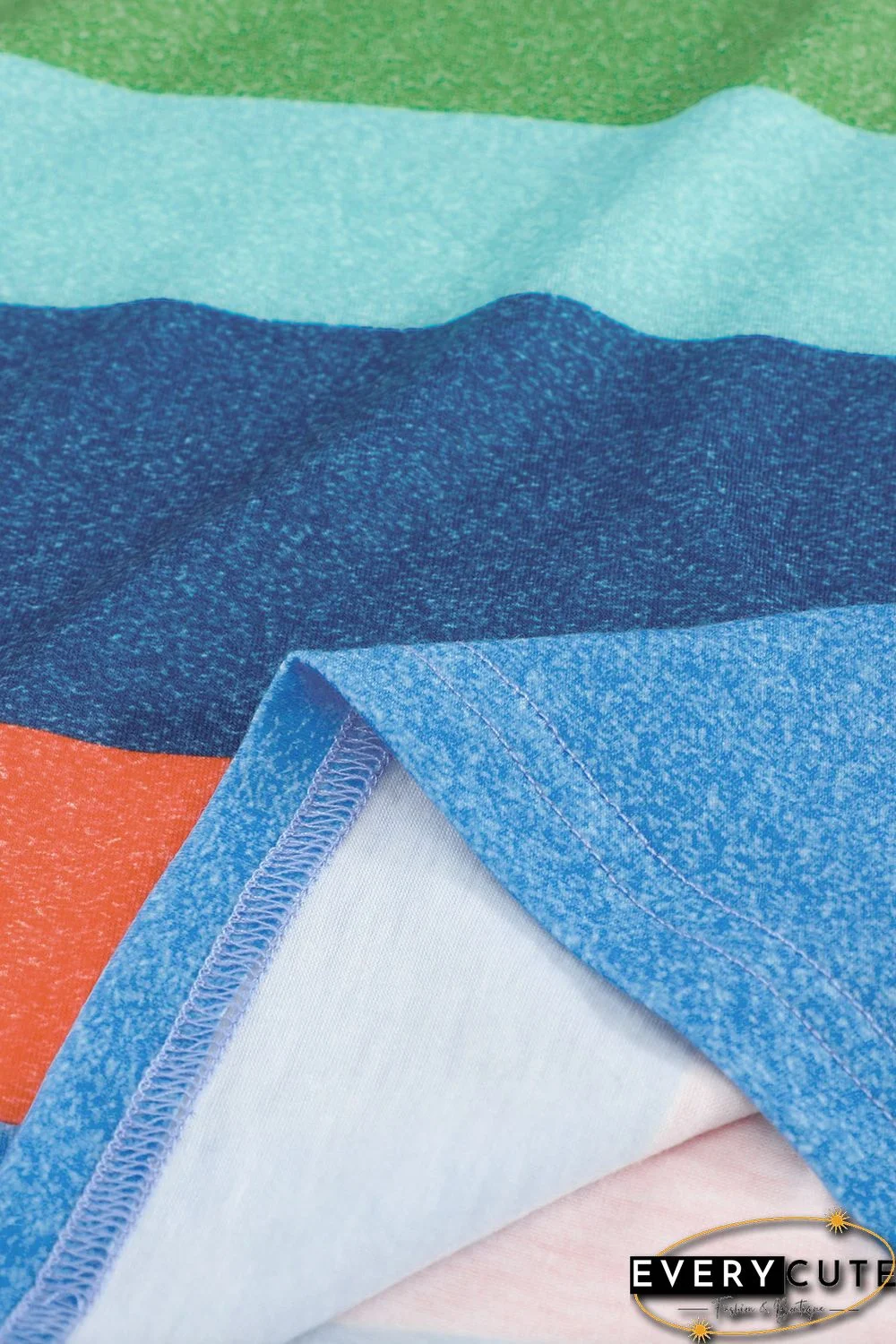 Striped Color Block Long Sleeve Blouse