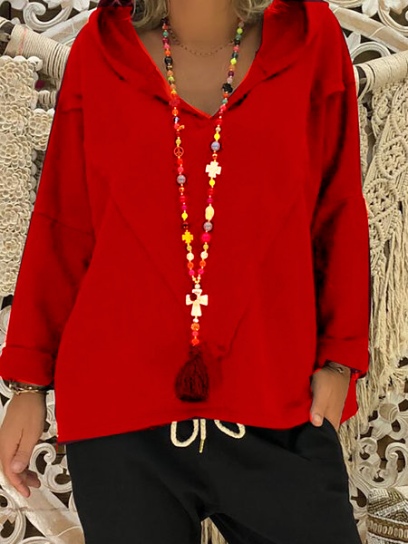 Long Sleeve Cotton-Blend Sweatshirts & Hoodies