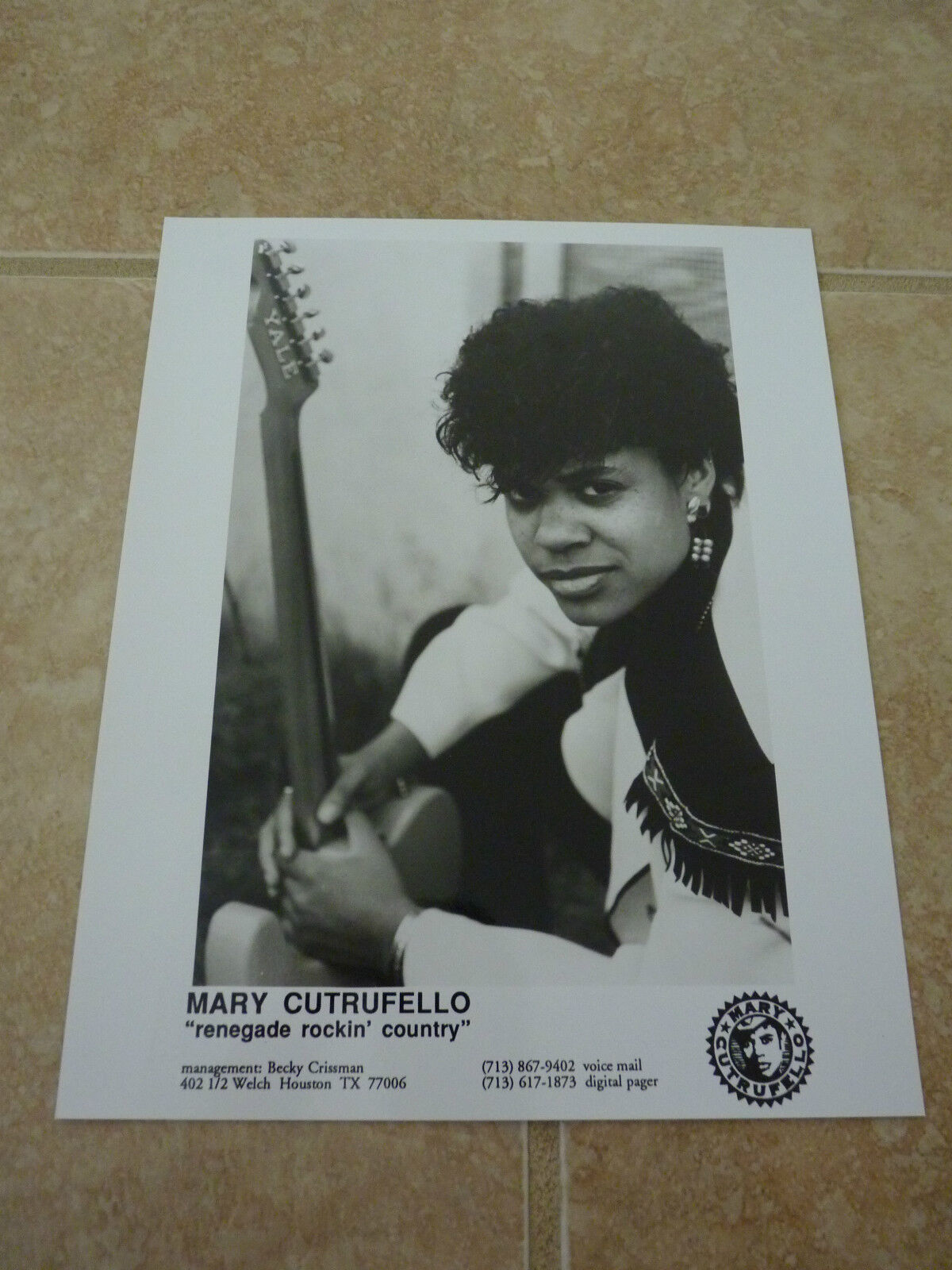 Mary Cutrufello Renegade Rockin Country 8x10 B&W Publicity Picture Promo Photo Poster painting