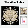 Kits d&rsquo;art en perles en forme de lotus bricolage avec cadre 11,81x11,81 pouces peintures en perles, arts plastiques pour adultes d&eacute;butants, d&eacute;coration murale