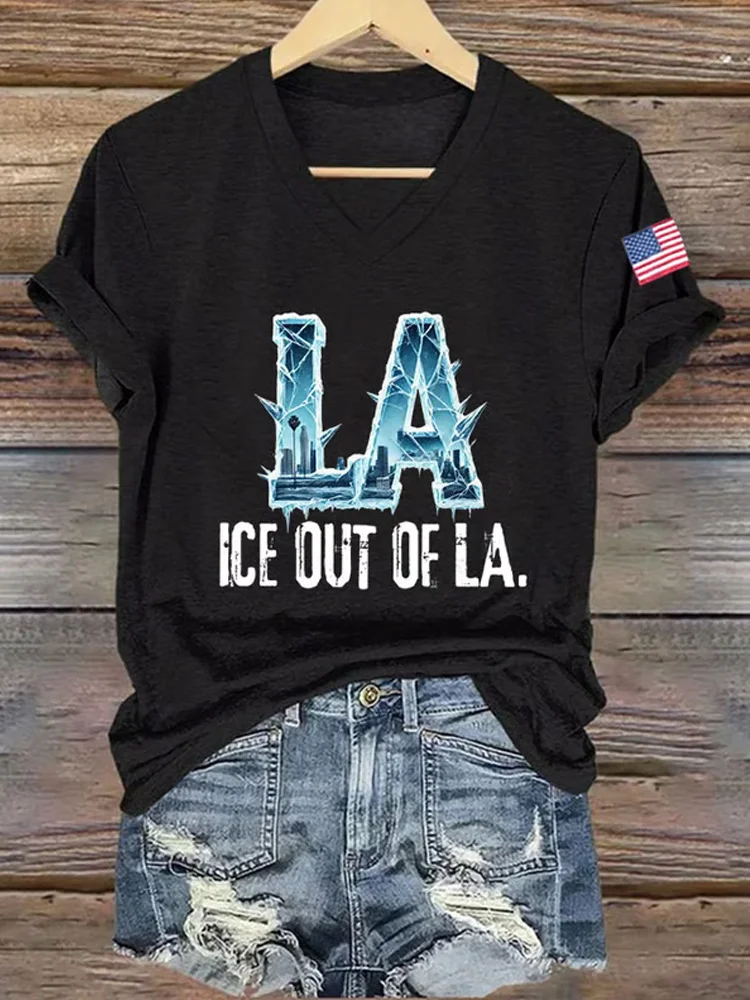 Women's Ice Out Of Laprinted Casual T-shirt