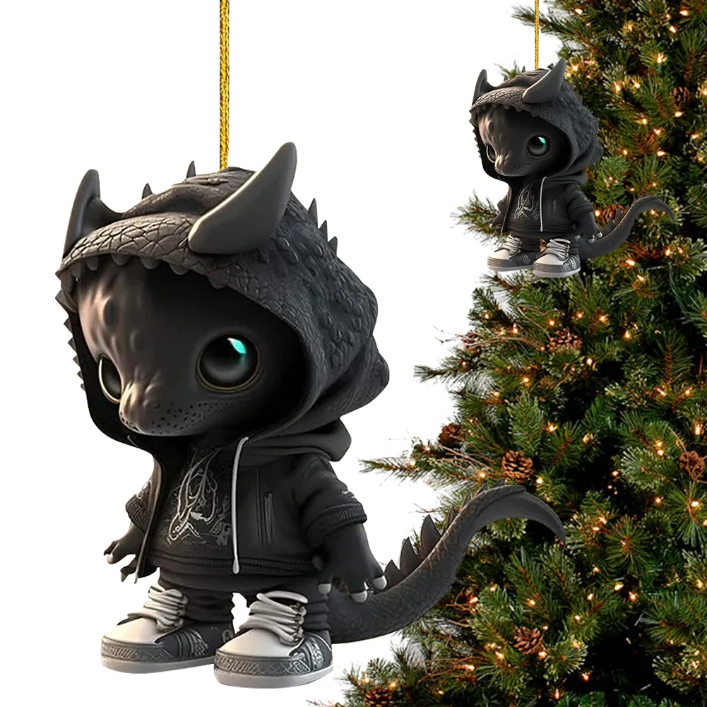 Christmas Dragon Tree Pendant Novelty Cute Acrylic Party Favors (I)