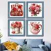 12pcs Red Roses In Vase-11CT Stamped Cross Stitch Set 12.5*12.5cm/4.92*4.92in tapestrymarket