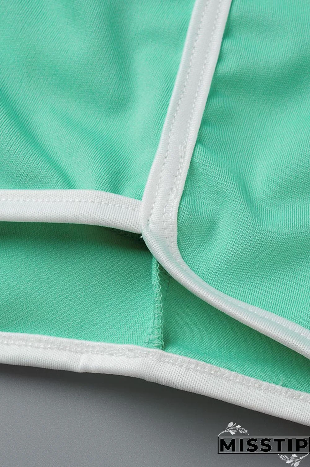 Green Fashion Casual Solid Patchwork Backless Halter Sleeveless Two Pieces