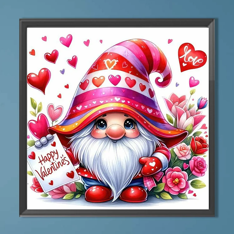 Valentines Day Gnome - Full Round - Diamond Painting(40*40cm)