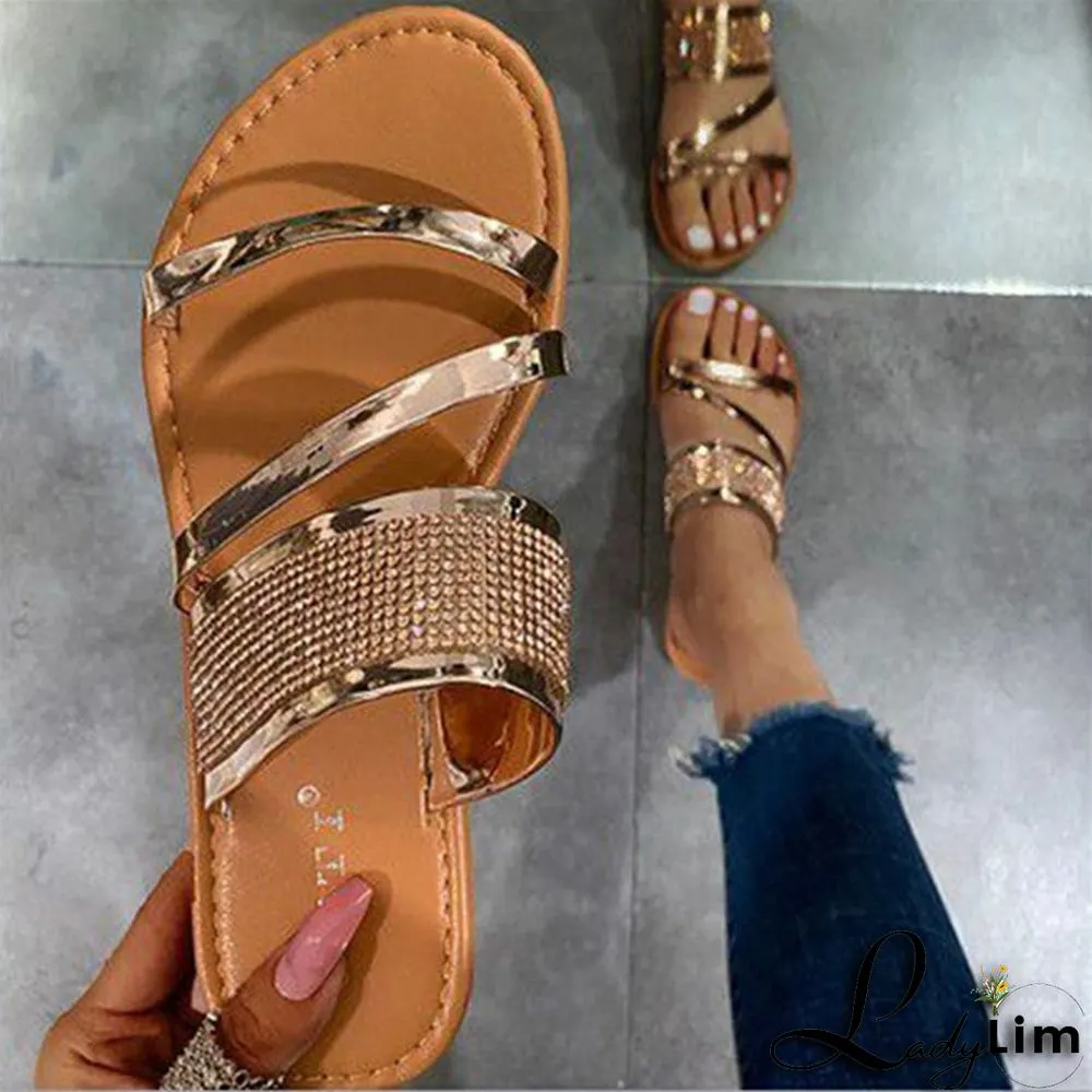 Silver Fashion Casual Patchwork Rhinestone Round Comfortable Out Door Shoes