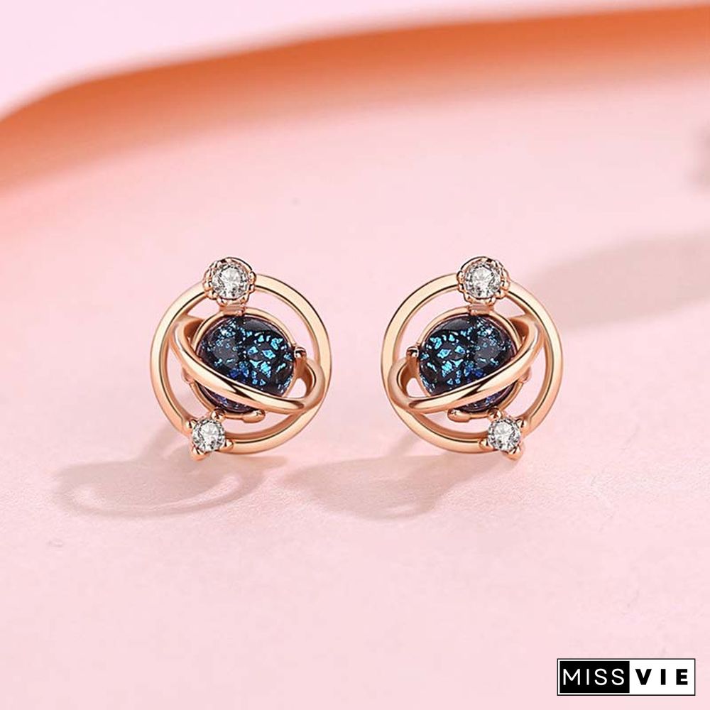 Star Crystal 925 Sterling Silver Stud Earrings