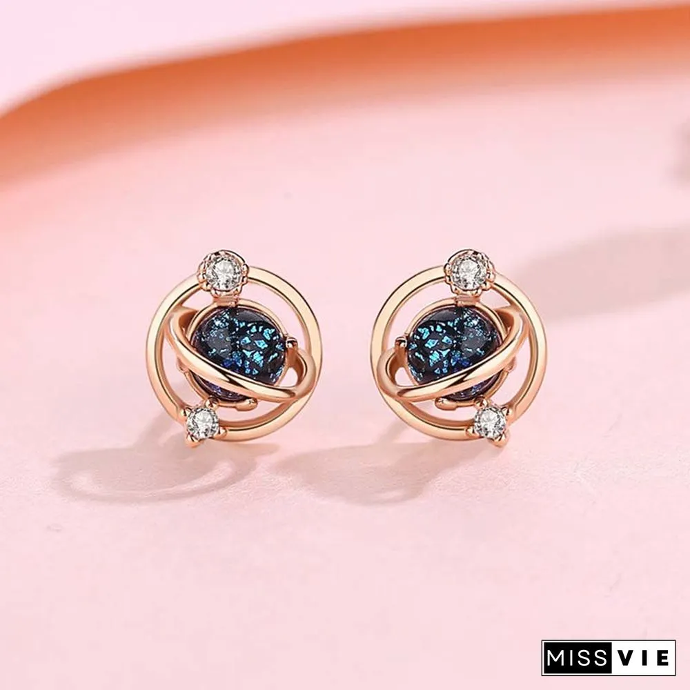 Star Crystal 925 Sterling Silver Stud Earrings