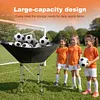 [US Local Warehouse] Collapsible Hammock Ball Cart with Wheels Volleyball Cart with Carry Bag Garage Sports Equipment Organizer for Easy Storage and Transport Hold Up To 28 Balls