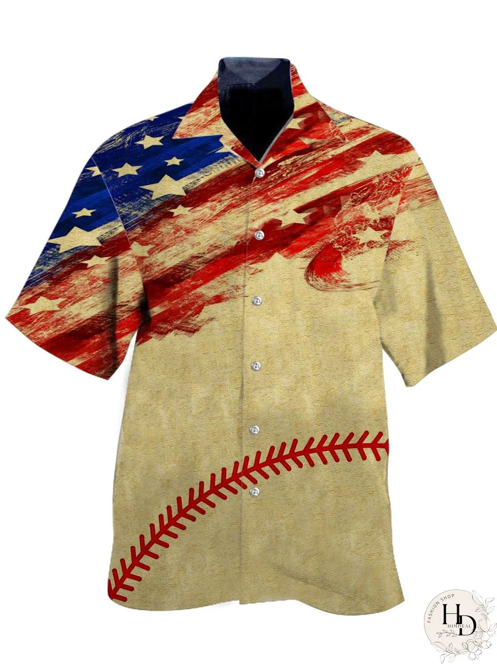 Men's Flag Vintage Baseball Shirt