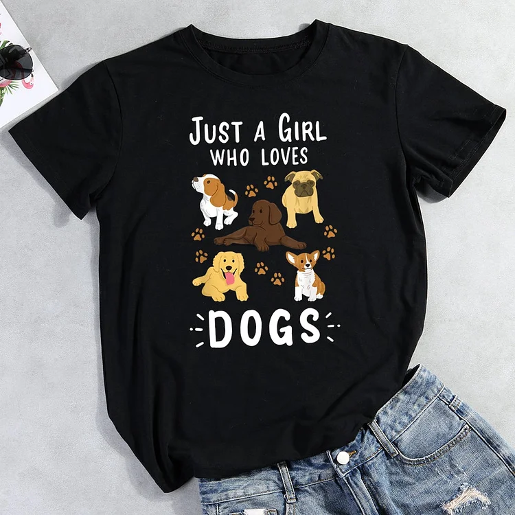 Just A Girl Who Loves Dogs T-Shirt-012906-CB