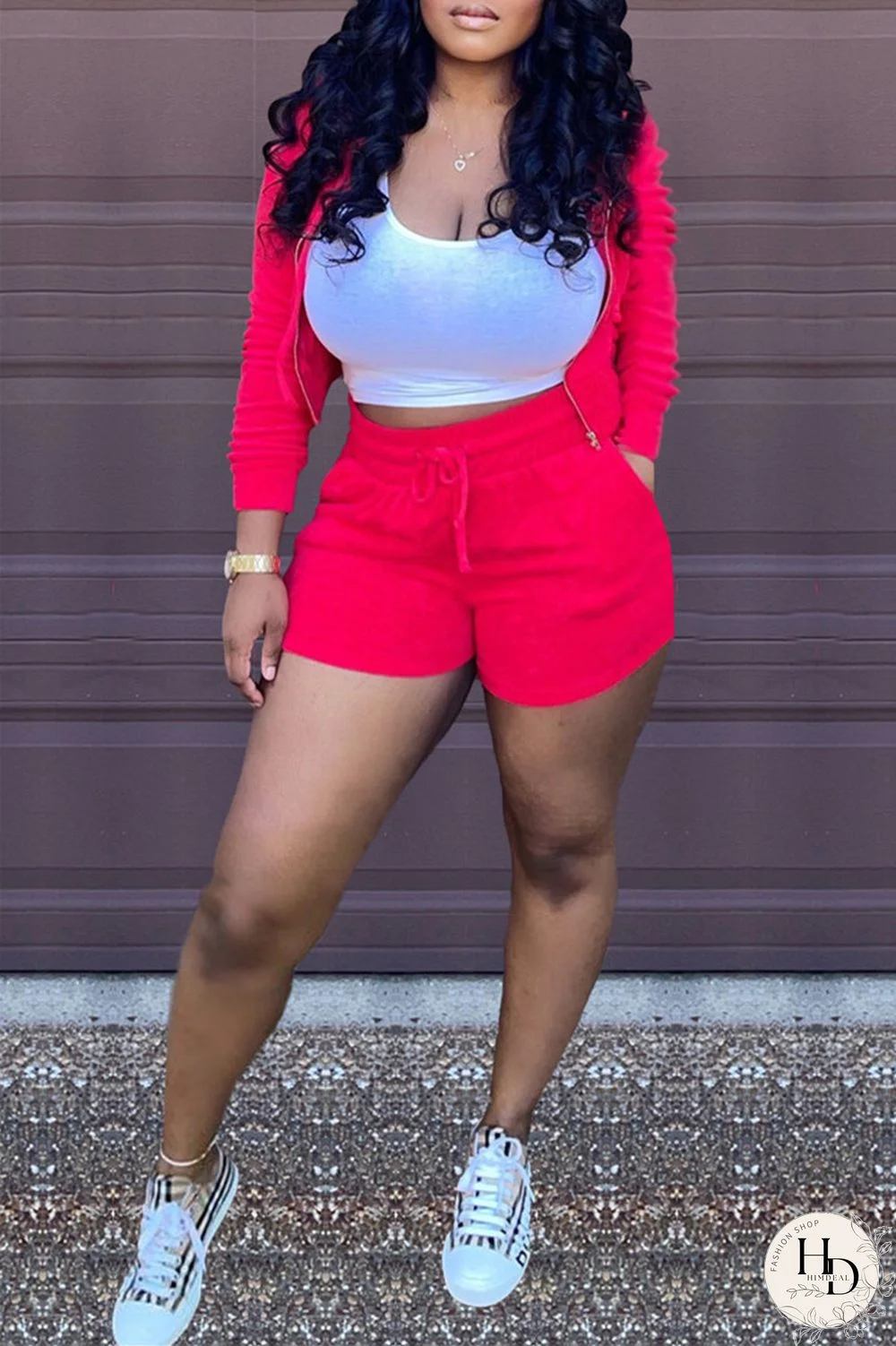 Black Fashion Casual Solid Cardigan Hooded Collar Long Sleeve Two Pieces (Without Vest)