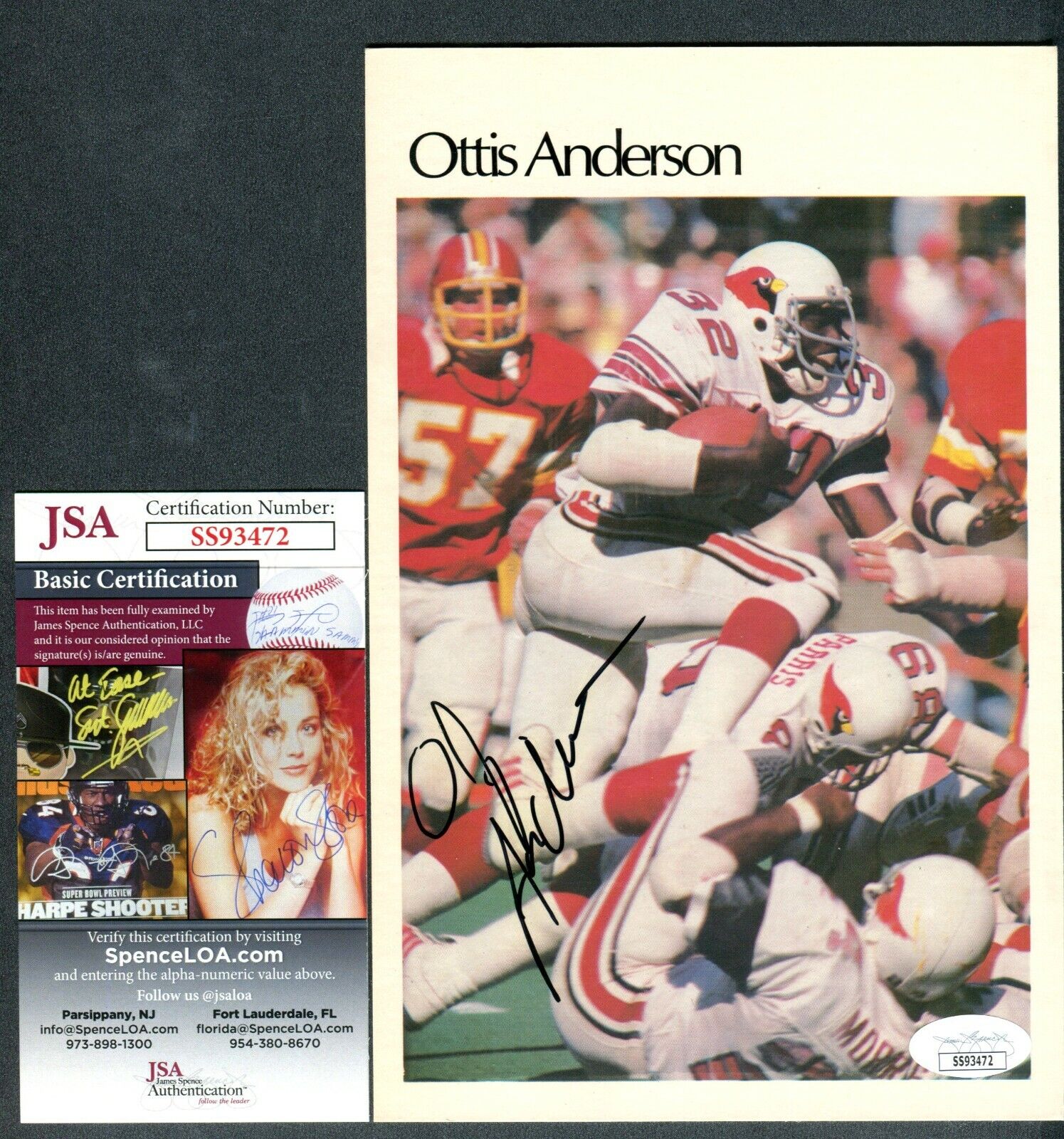 JSA 1981 Marketcom #1 Ottis Anderson Autographed Signed AUTO Cardinals TRB 862