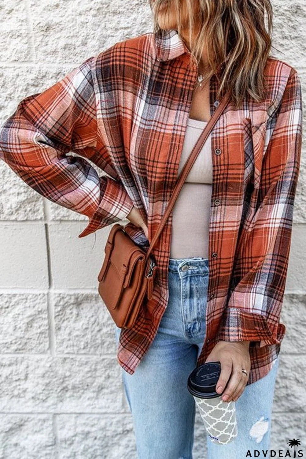 Red Plaid Long Sleeve Shirt