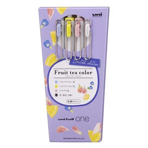JOURNALSAY 4pcs/set Japan Uni-ball One Fruit Tea Color Limited 0.38 Gel Pen