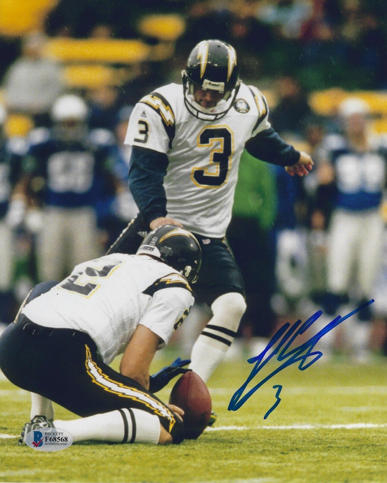 John Carney Signed Chargers Football 8x10 Photo Poster painting BAS Beckett COA Picture Auto'd 2