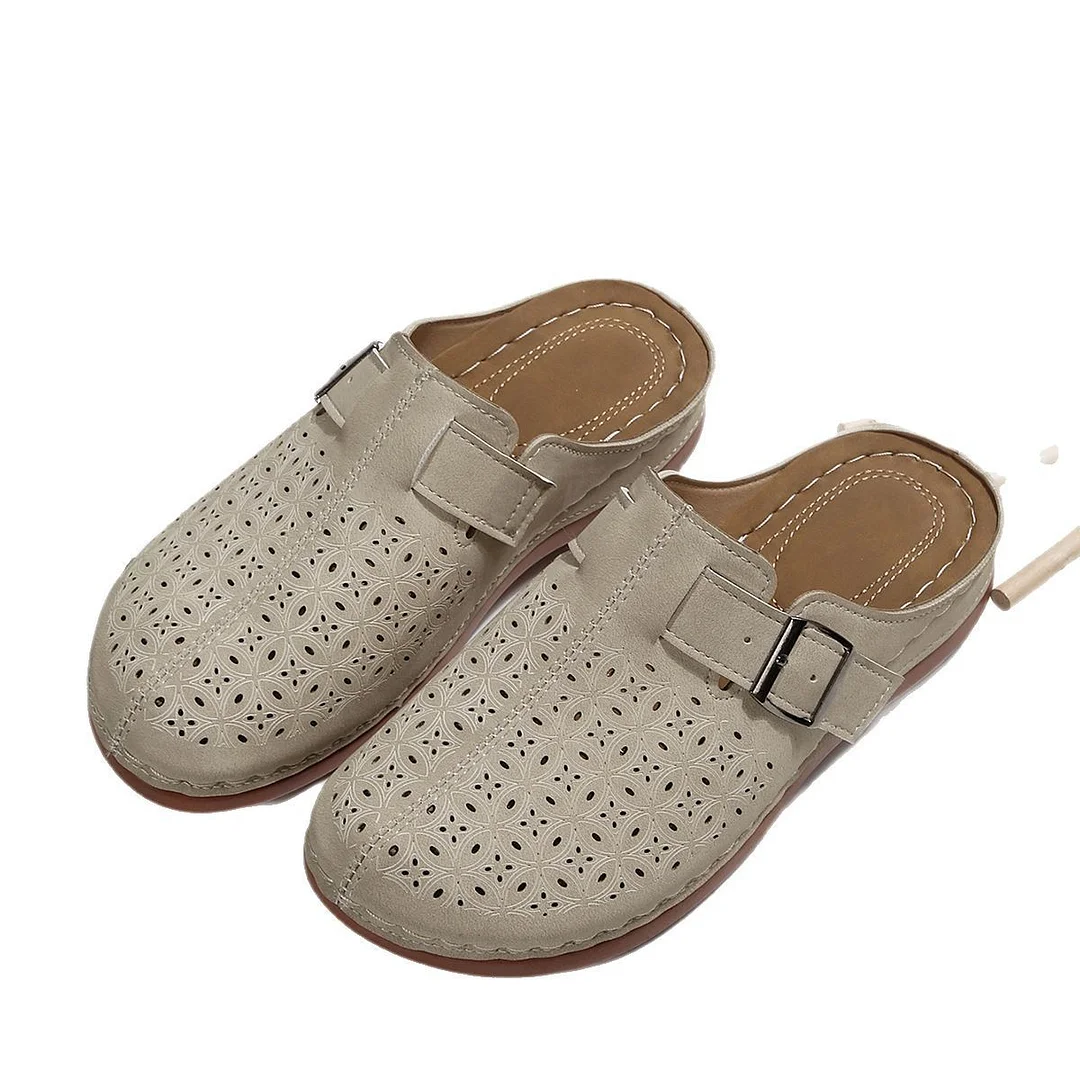 Yyvonne Slippers Women's New Baotou Metal Hollow Women's Shoes 43-Yard Wish In The Summer Of 2025