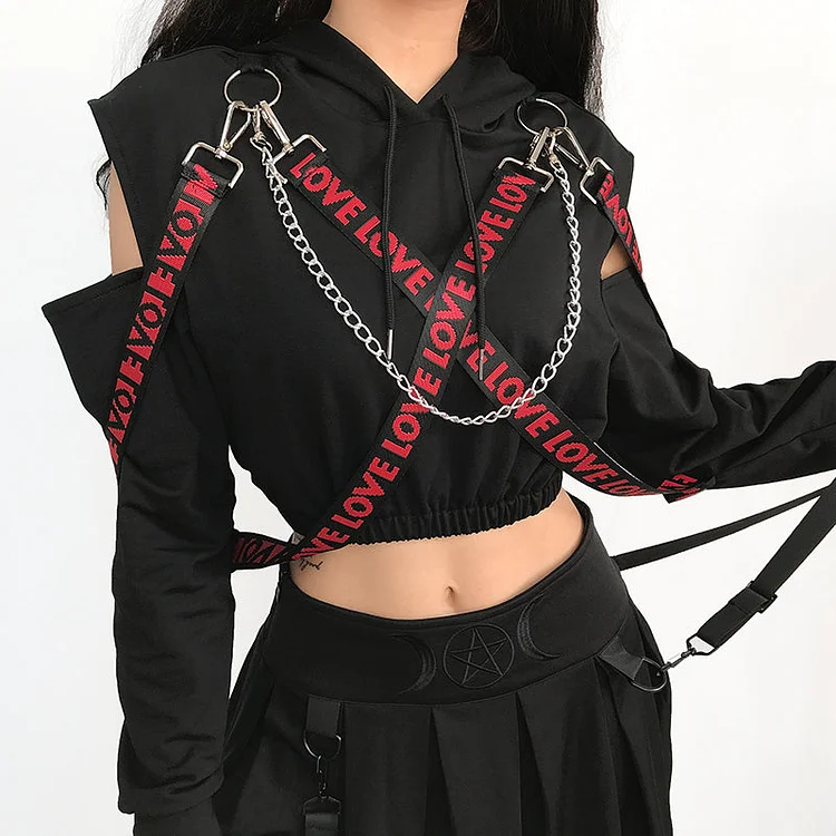 LOVE Letter Crop Top Hoodie