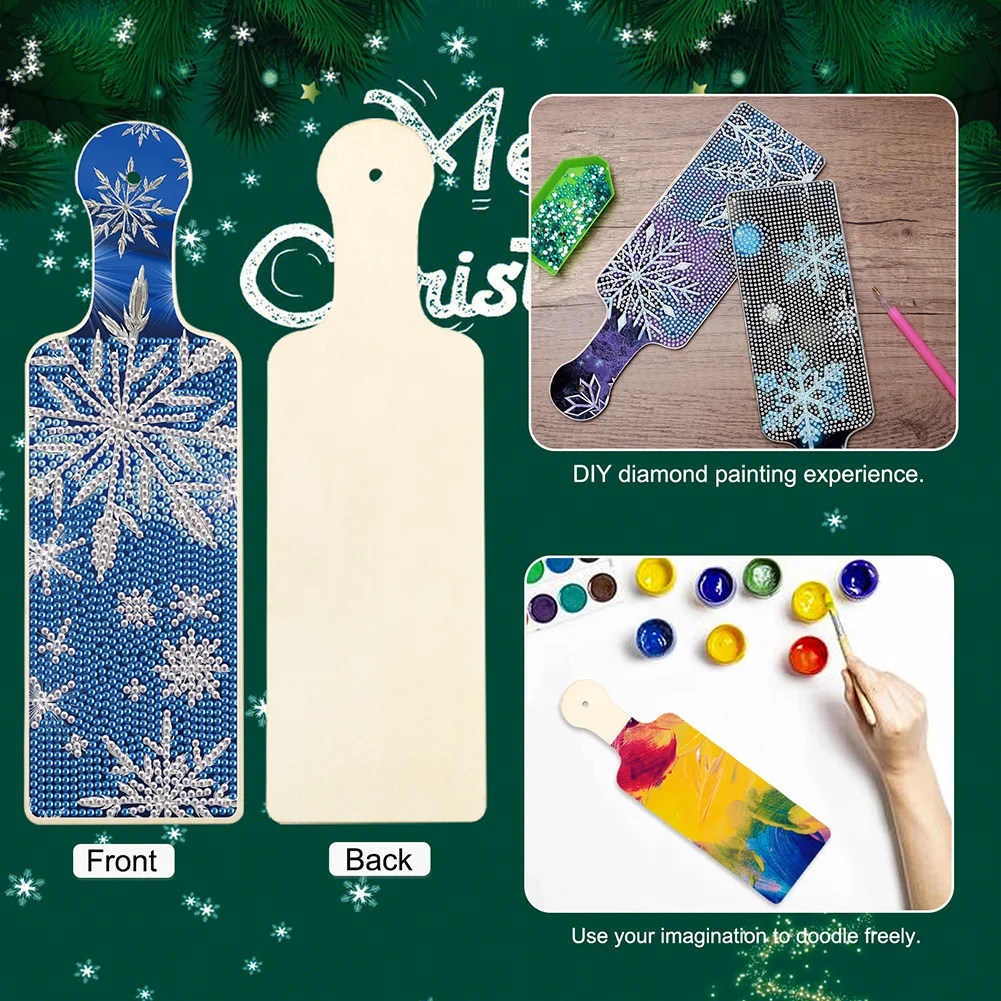 4Pcs Winter Snowflake Diamond Painting Serving Tray for Countertop Decor