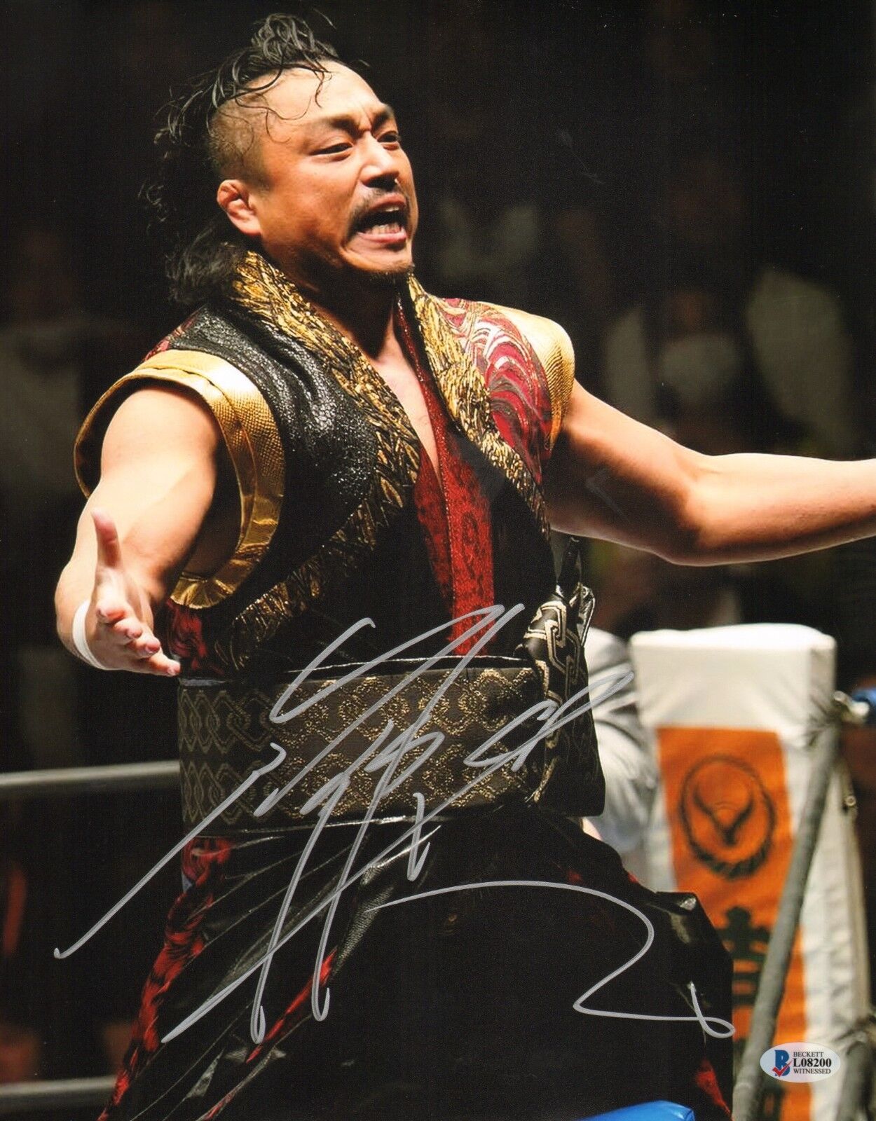 Hirooki Goto Signed 11x14 Photo Poster painting BAS Beckett COA New Japan Pro Wrestling Auto'd 8