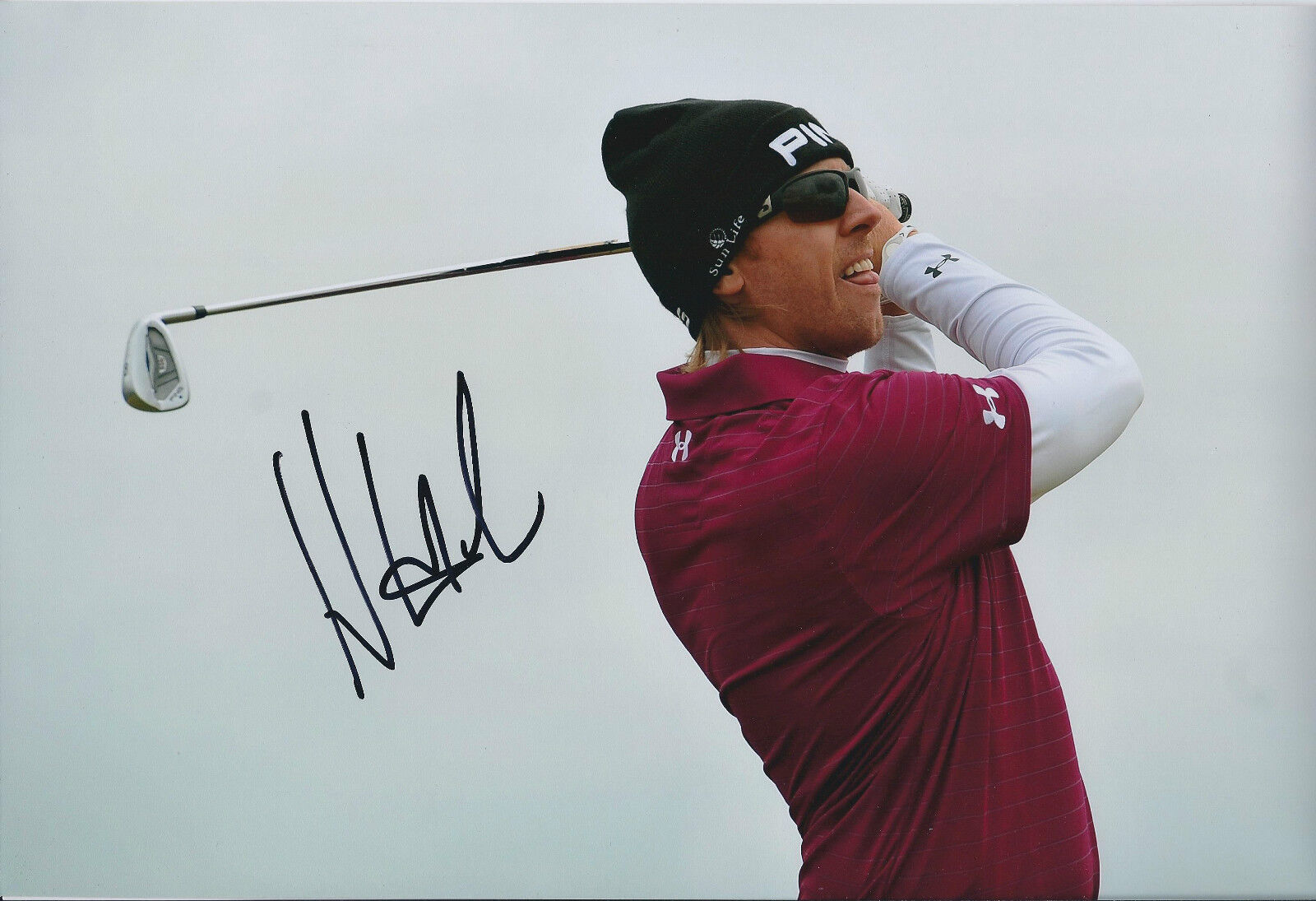 Hunter MAHAN SIGNED Autograph 12x8 Photo Poster painting AFTAL COA 2012 Accenture Winner GOLF