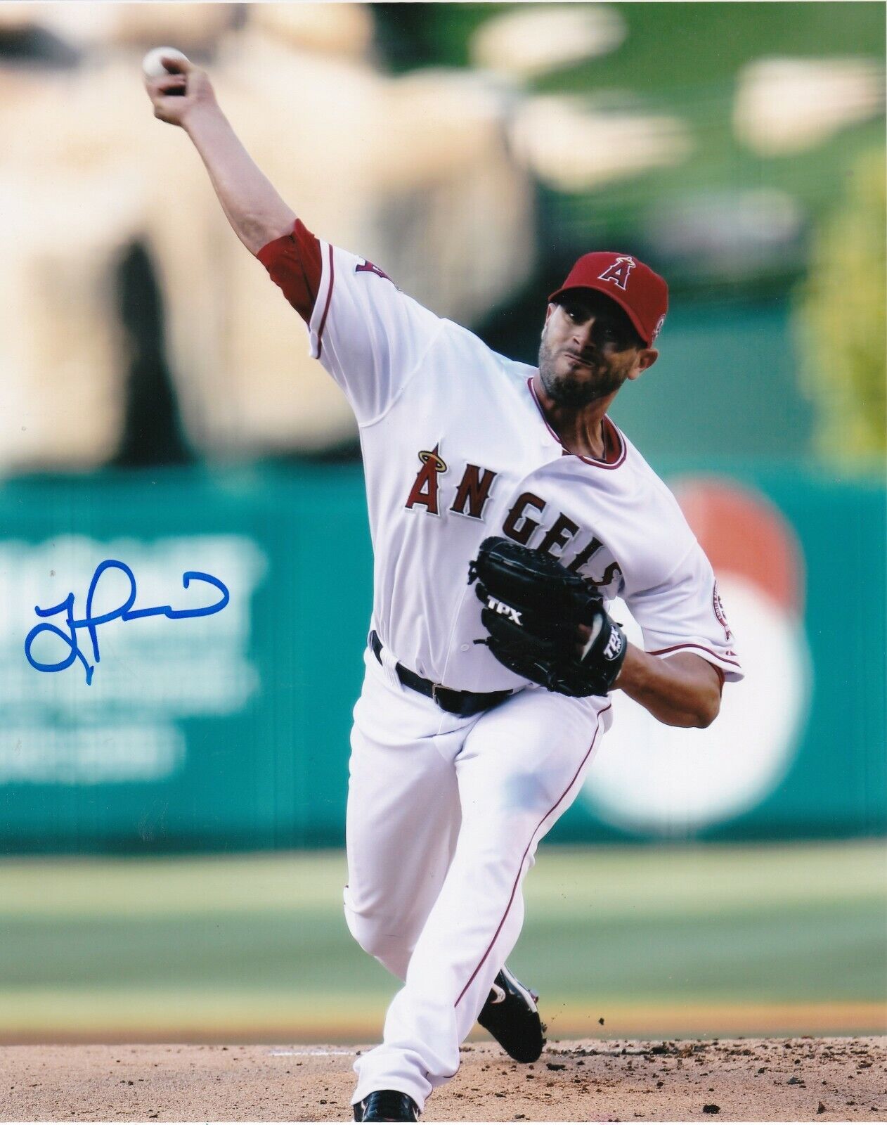 JOEL PINEIRO ANAHEIM ANGELS ACTION SIGNED 8x10