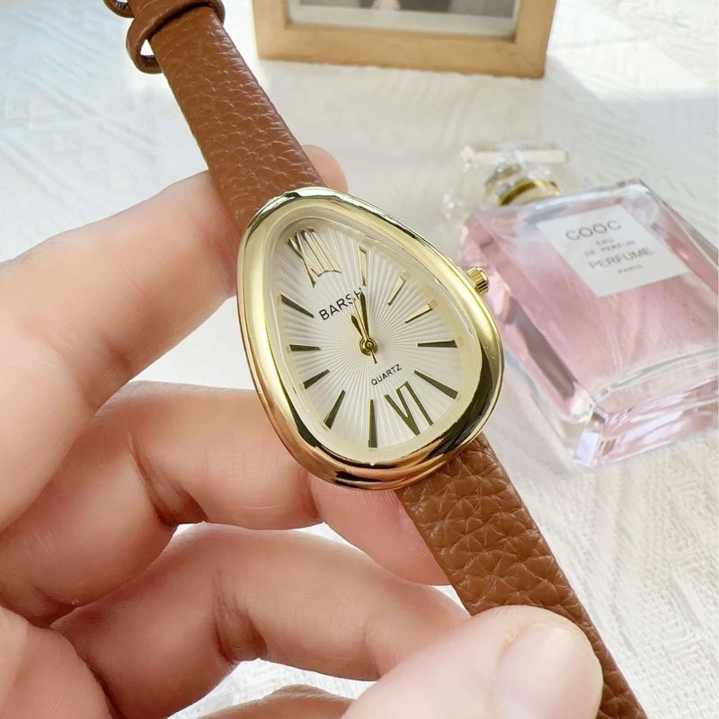 Retro Solid Color Buckle Quartz Watch Women’s Watches