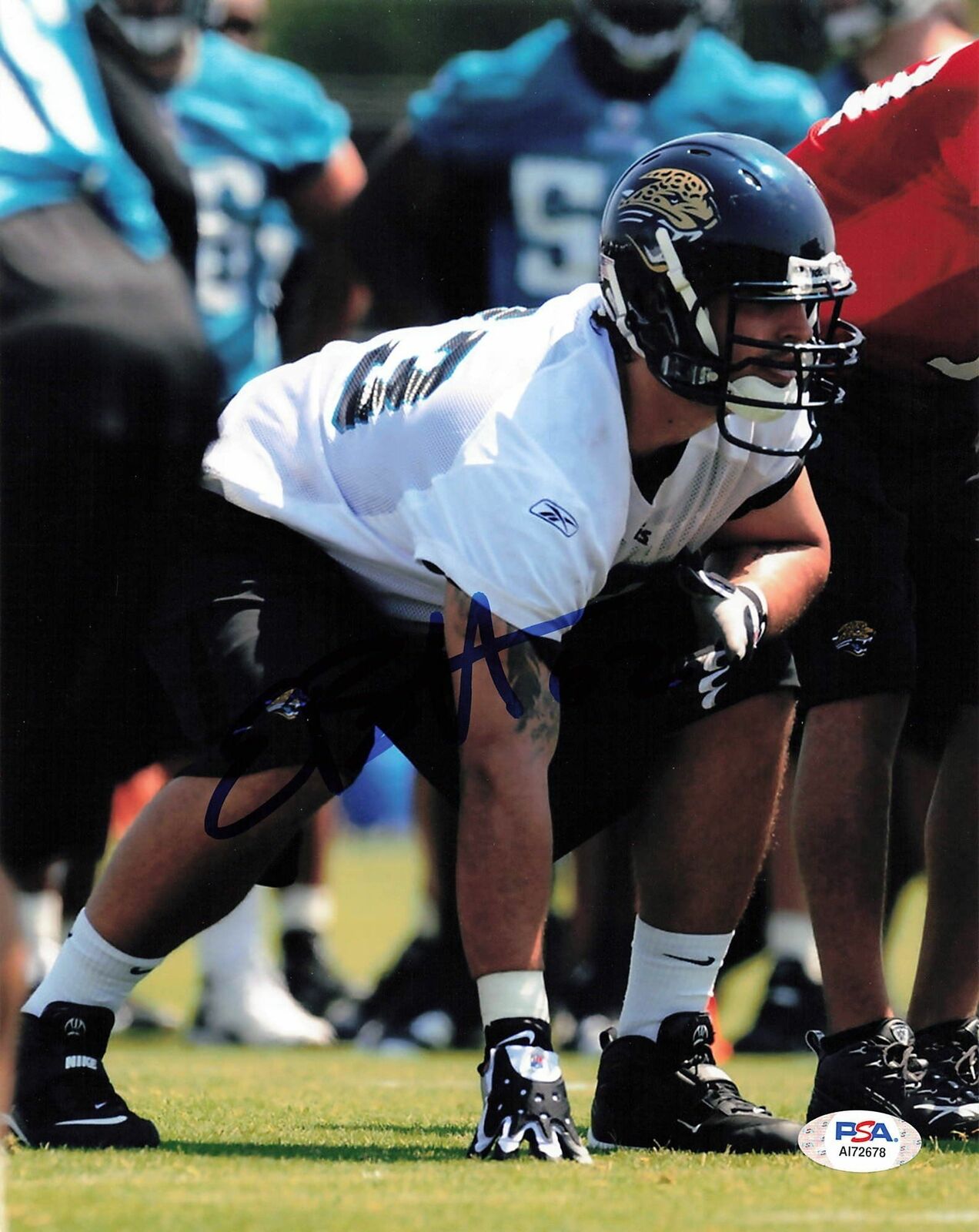 EBEN BRITTON signed 8x10 Photo Poster painting PSA/DNA Jacksonville Jaguars Autographed