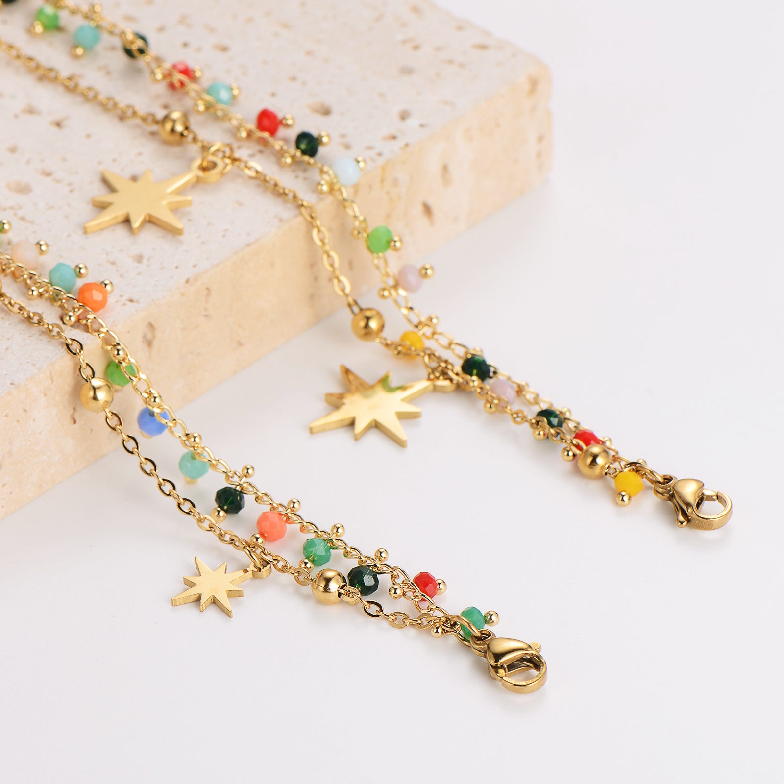 Refreshing Women Octagram Geometric Stainless Steel Electroplating Bracelets