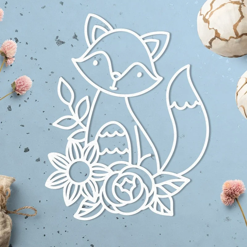 Cute Little Fox Metal Cutting Dies For DIY Scrapbook Cutting Die Paper Cards Embossed Decorative Craft Die Cut New