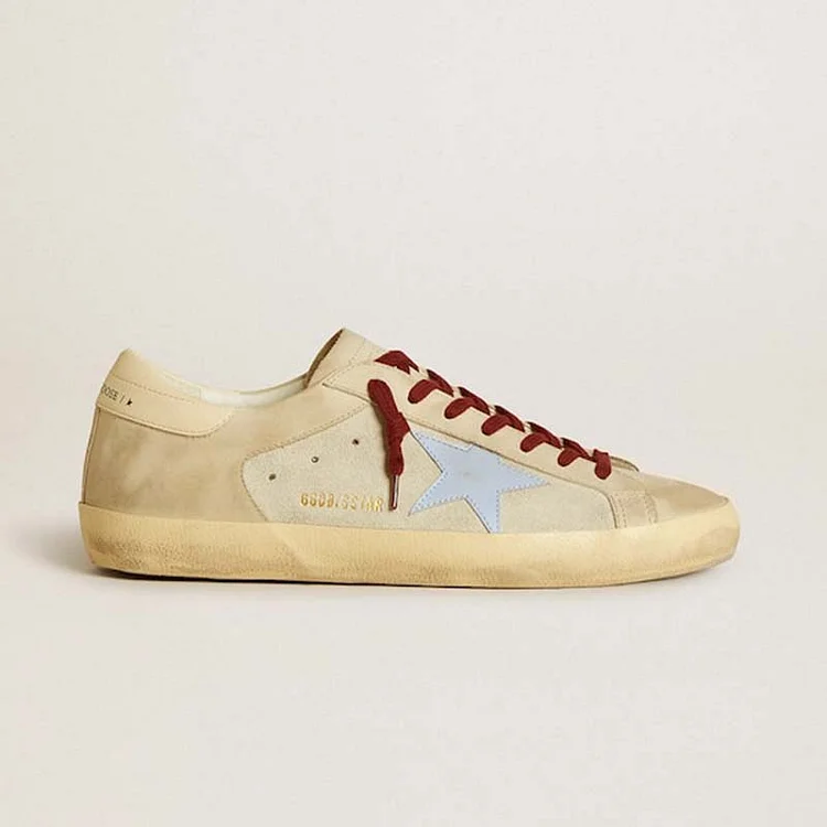 Golden Goose Super-Star de ante y nobuk con estrella de cuero y refuerzo del talón de cuero