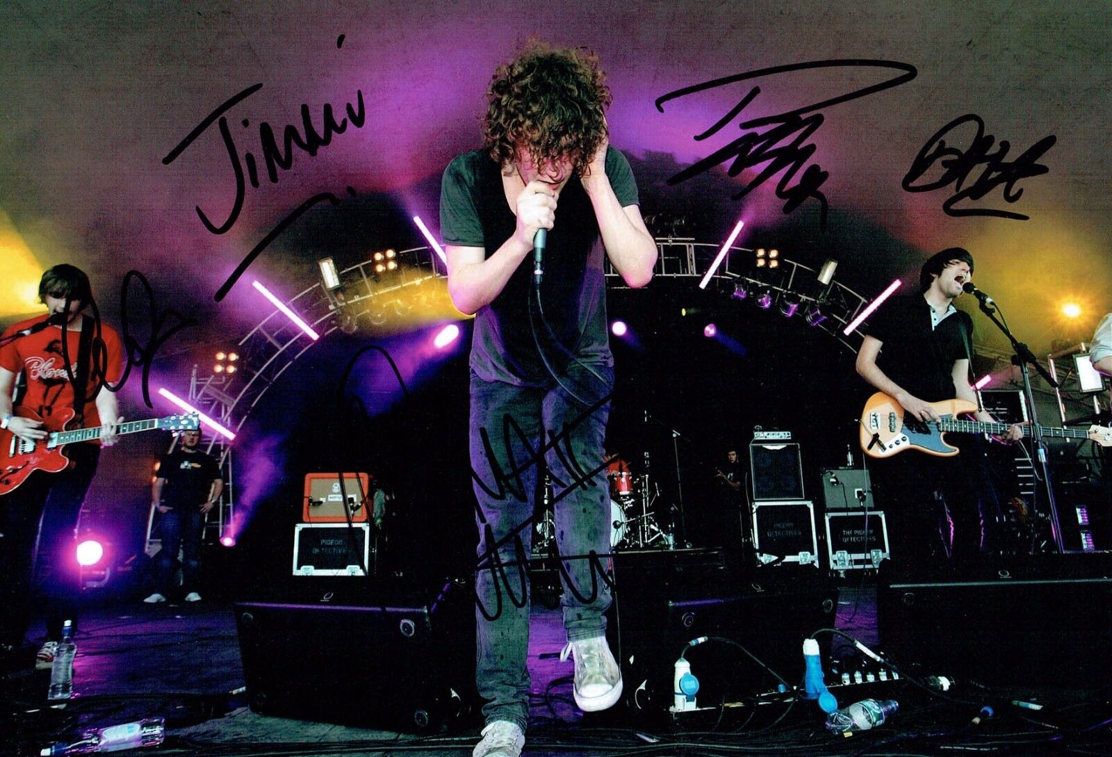 The Pigeon Detectives Indie Rock Band Signed Autograph 12x8 Photo Poster painting AFTAL COA