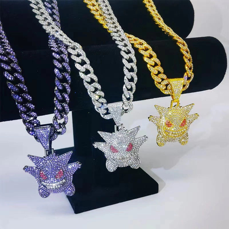 Trend Cuban Chain Pendant Geng Ghost Chain Cartoon Animation Couple Cuban Chain Necklace3