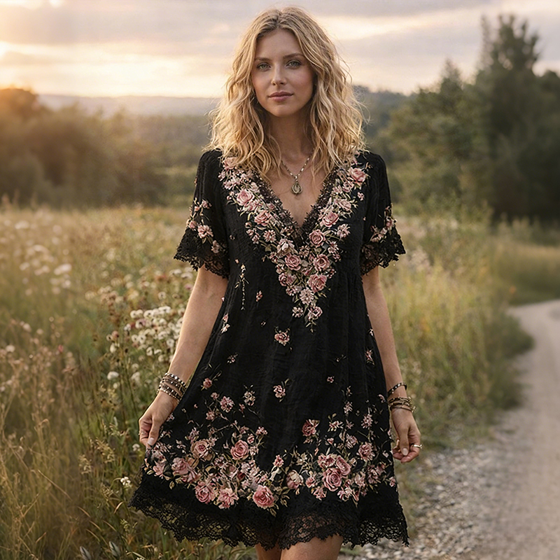 Boho Floral Printed Dress wearshes