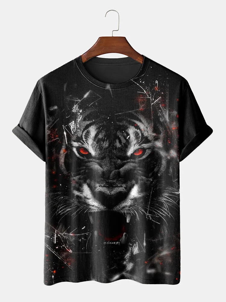 Tiger Print Short Sleeve T-Shirt