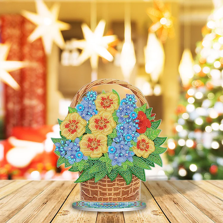 Special Shaped Diamond Painting Christmas Desktop Ornament (Classic Basket)