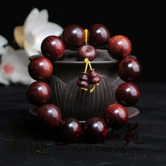 Red Sandalwood High Oil Buddha Round Beads Bracelet