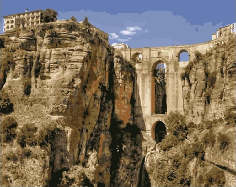 

Arch bridge in Ronda Spain – Paint By Numbers - 40*50CM, 501 Original