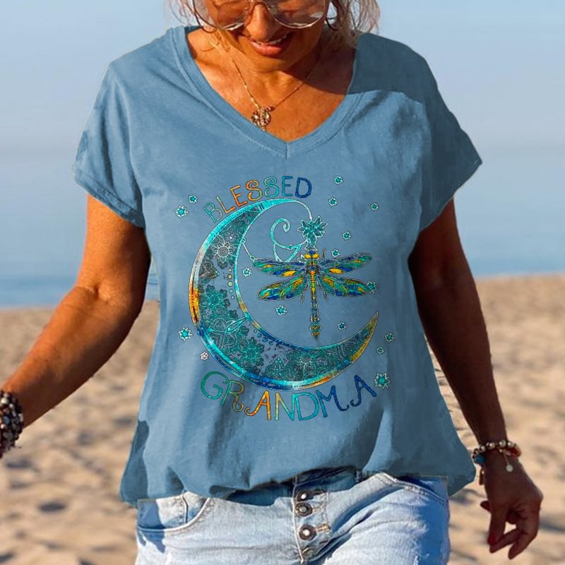 Blessed Grandma Printed Women's T-shirt