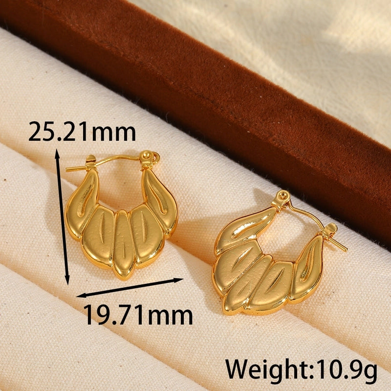 1 Pair Basic Minimalist Heart Shape Plating 304 Stainless Steel 18K Gold Plated Earrings