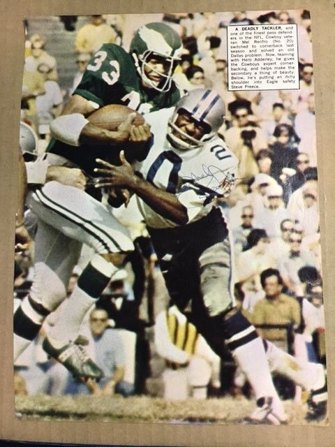 Mel Renfro Dallas Cowboys Defensive Star Vintage Signed Photo Poster painting COA