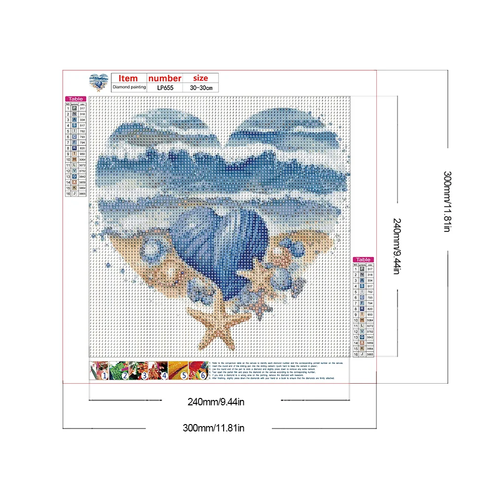 Diamond Painting - Full Round Drill - Love Starfish(Canvas|30*30cm)