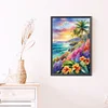 (40*60cm)Seaside Coconut Trees Flowers - Full Round Drill Diamond Painting