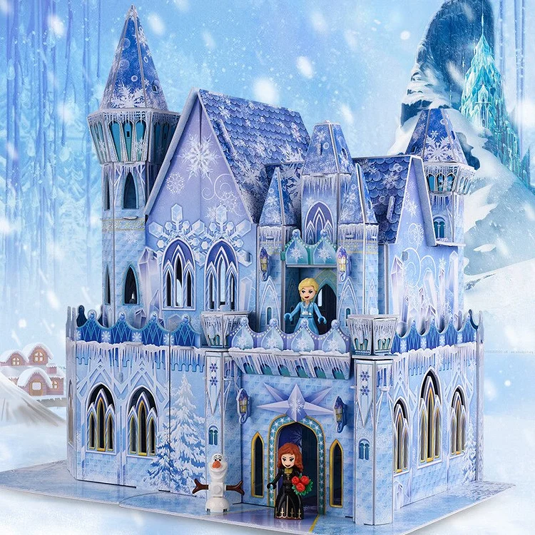 3D Early Education Three-dimensional Jigsaw Puzzle Jigsaw Puzzle Ice and Snow Castle Children's Educational Toys Children's Gift | 168DEAL